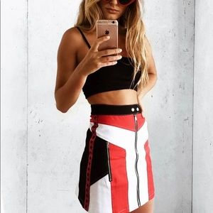 Teller moto skirt from Beginning Boutique